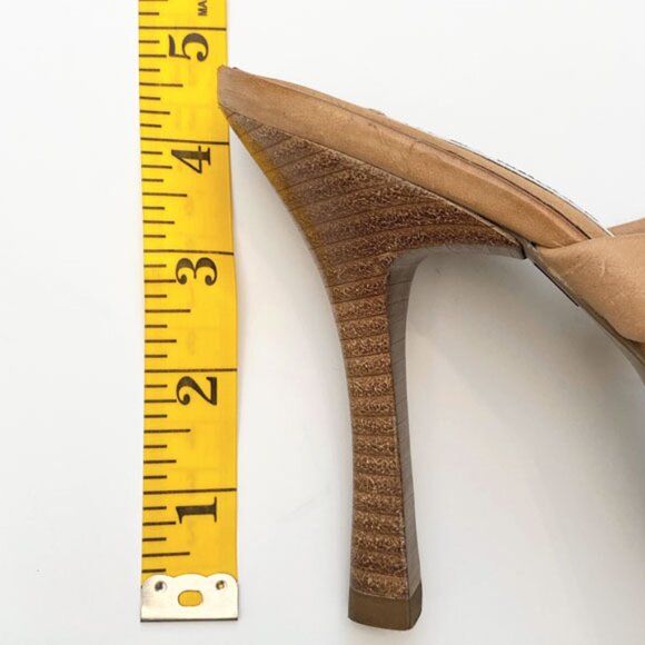 Steve Madden Tan Leather Heel Sandals Size 7 - Picture 13 of 13